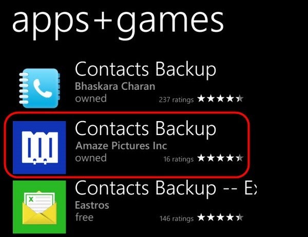 Chuyển danh bạ từ Windows Phone sang iPhone quaContacs Backup