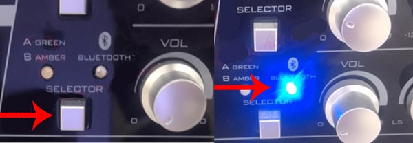 Mở amply và bật chế độ kết nối bluetooth.