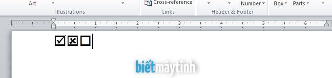 Cách tạo ô tích, checkbox tích được trong Wor