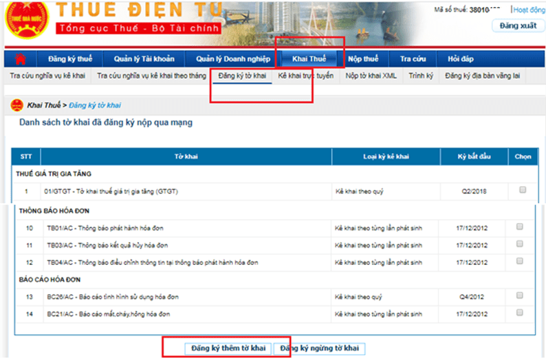 Đăng lý tờ khai thuế môn bài
