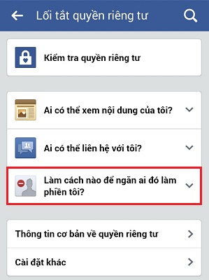 Cách vào xem danh sách chặn trên facebook