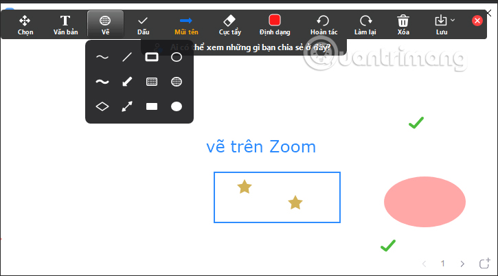 Cách viết lên màn hình Zoom của giao viên