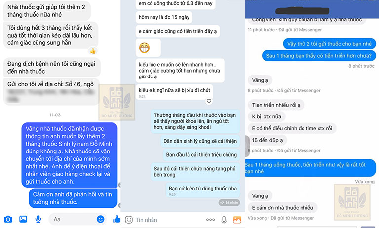 Feedback của bệnh nhân về hiệu quả chữa yếu sinh lý tại Đỗ Minh Đường