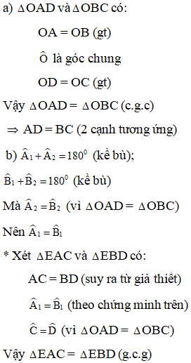 Cho góc nhọn xOy trên tia Ox lấy điểm A , trên tia Oy lấy điểm B sao cho OA=OB kẻ AC vuông góc Oy