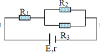 Cho mạch điện như hình vẽ e=6v r=1 r1=0,8 r2=2 r3=3