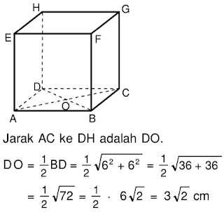 Diketahui kubus ABCD.EFGH dengan panjang rusuk 6 cm panjang ruas garis AC adalah