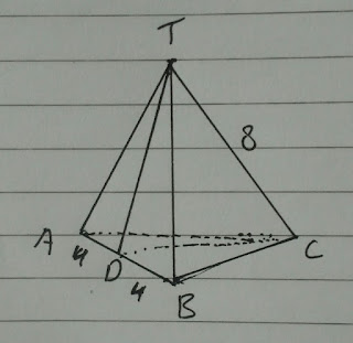 Diketahui panjang semua rusuk limas segitiga beraturan T.ABC adalah 6 cm