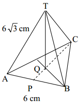 Diketahui panjang semua rusuk limas segitiga beraturan T.ABC adalah 6 cm
