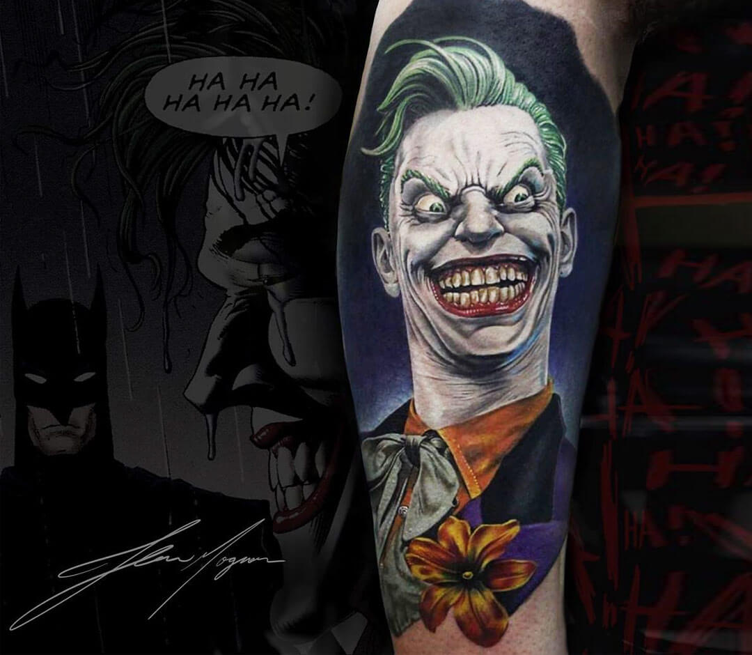 BOR Tattoo  Joker  Gã hề áo tím vừa ma mãnh lại ngang tàng như loài hổ   Hình xăm thực hiền và thiết kế độc quyền của nghệ sĩ Long