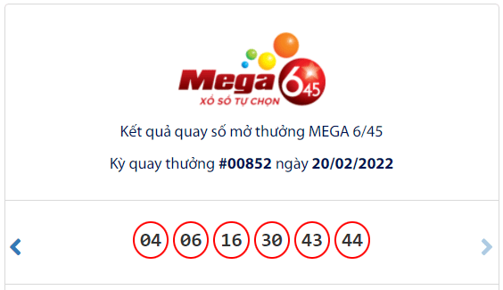 Kết quả Vietlott Mega 6/45 ngày 20/2: Jackpot hơn 14,9 tỷ đồng hụt chủ - Ảnh 1.