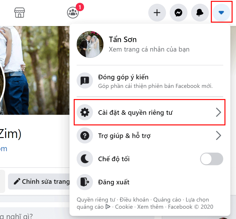 Bật nút theo dõi facebook công khai trên máy tính