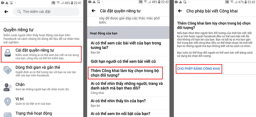 Bật nút theo dõi trên facebook dưới 18 tuổi