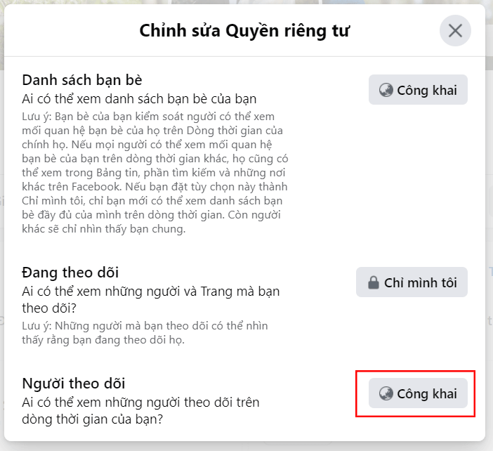 Hiển thị số người theo dõi công khai - 2