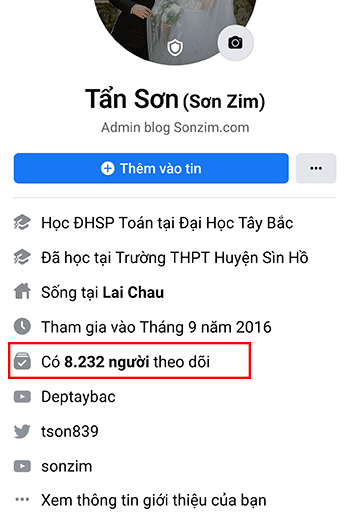 Bật số người theo dõi cho facebook trên điện thoại thành công