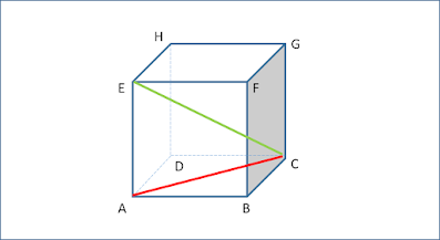 Pada kubus ABCD. EFGH dengan rusuk 3 √ 2 cm panjang EC adalah cm