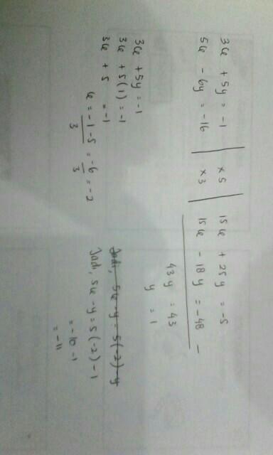 Pada sistem persamaan 2p + 3q = 2 dan 4p - q = 18, nilai 5p - 2q2 adalah