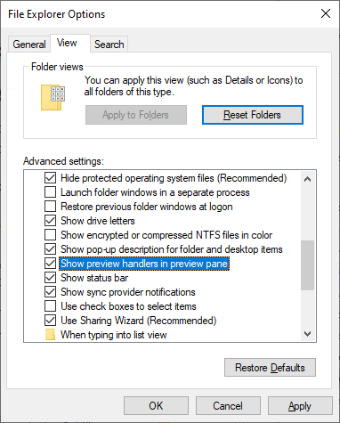 Pdf preview handler not working in windows explorer