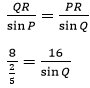 Perhatikan gambar dibawah ini pada panjang PQ 4cm dan panjang QR 3cm nilai sin R adalah