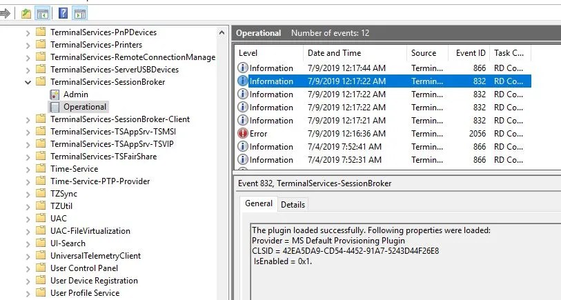 Remote Desktop Connection Broker Client failed to redirect the user 1306