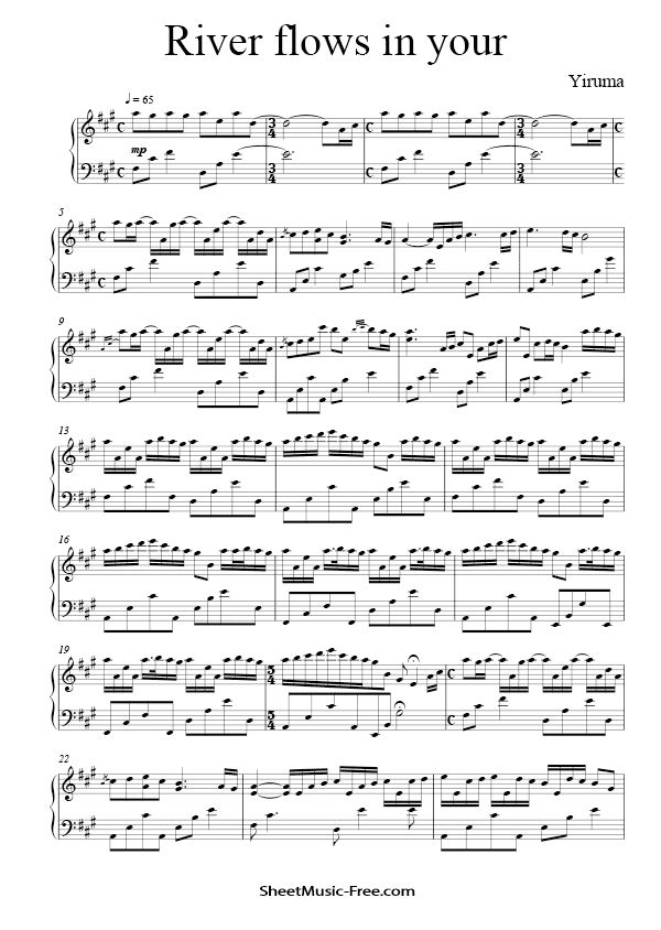 River Flows in You piano notes PDF
