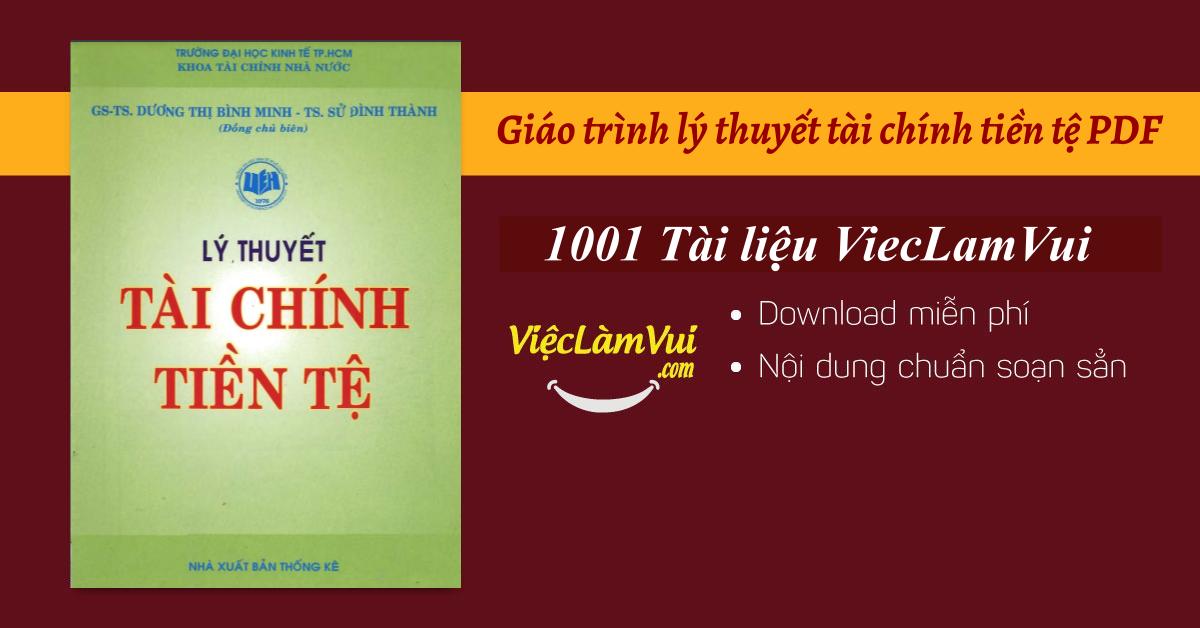 Giáo trình lý thuyết tài chính tiền tệ PDF