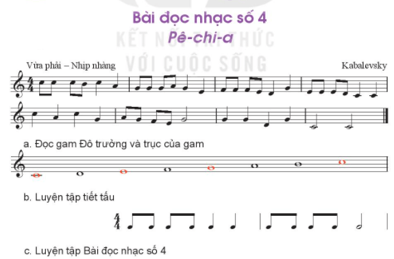 Tập đọc nhạc số 4 lớp 6 sách kết nối tri thức với cuộc sống