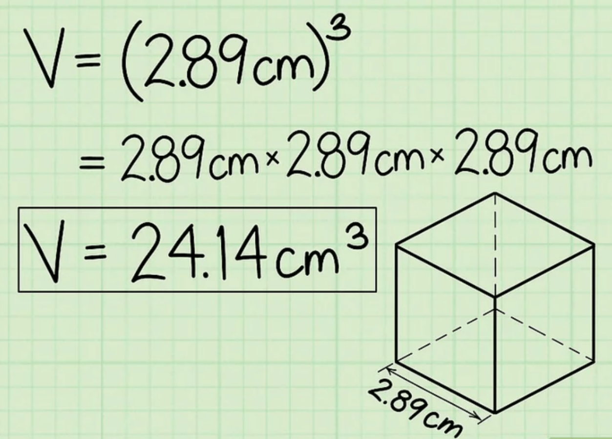 Thể tích của hình lập phương có cạnh 2 dm là