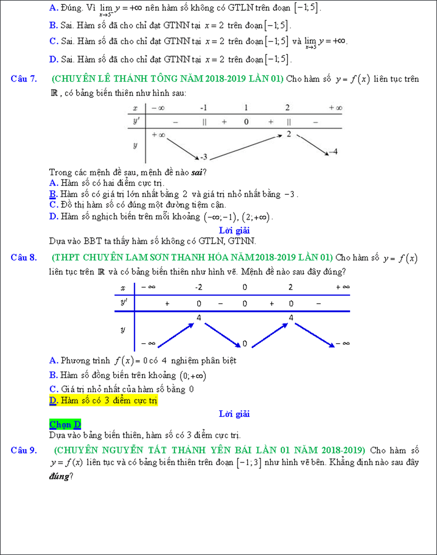 Các dạng toán GTLN GTNN thường gặp trong kỳ thi THPT QG 4