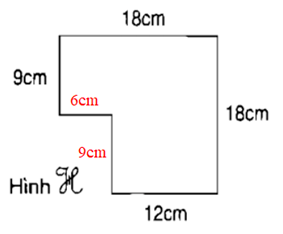 Tính chu vi hình H có kích thước như hình bên