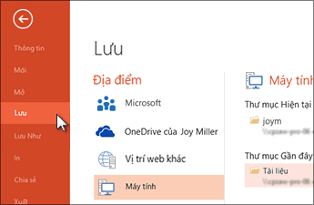 Lưu bản trình bày PowerPoint của bạn