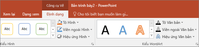 Hiển thị tab Công cụ Vẽ trên dải băng trong PowerPoint