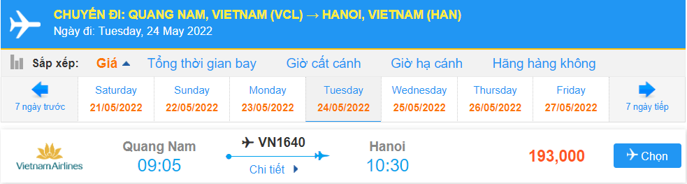 Vé máy bay đi Hà Nội