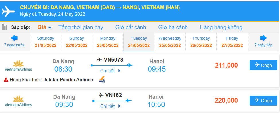 Vé máy bay đi Hà Nội