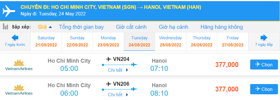 Vé máy bay đi Hà Nội